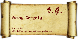 Vatay Gergely névjegykártya